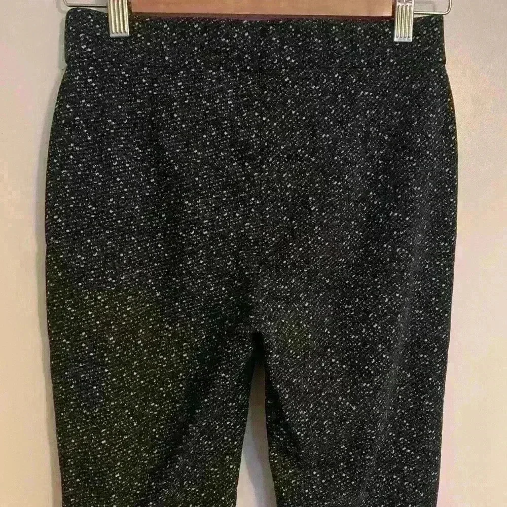Theory Abdelle Mid Rise Pull On Stretch Faux Tweed Leggings Pants, Womens Size S